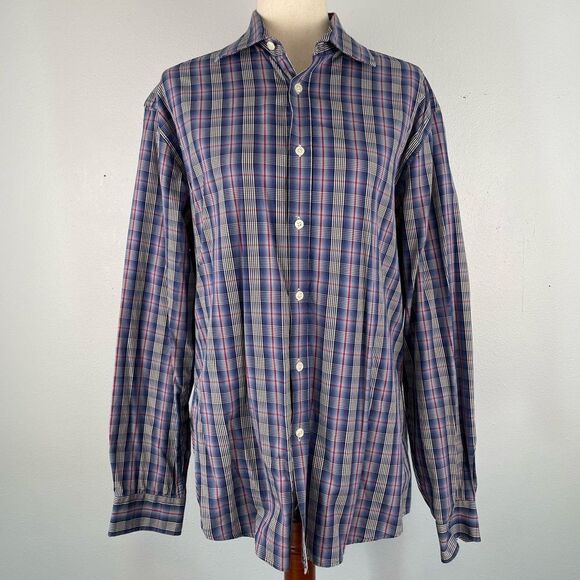 Pronto Uomo Button Down Dress Shirt Size L - Picture 1 of 9